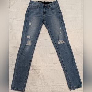 LuLaRoe Blue Skinny Jeans Distressed Style